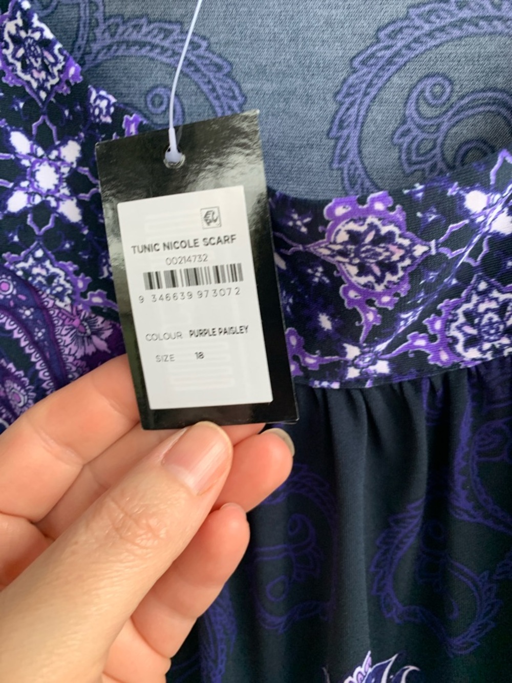 Avenue Purple and Black Paisley Medallion Tunic Tank - Picture 5 of 5